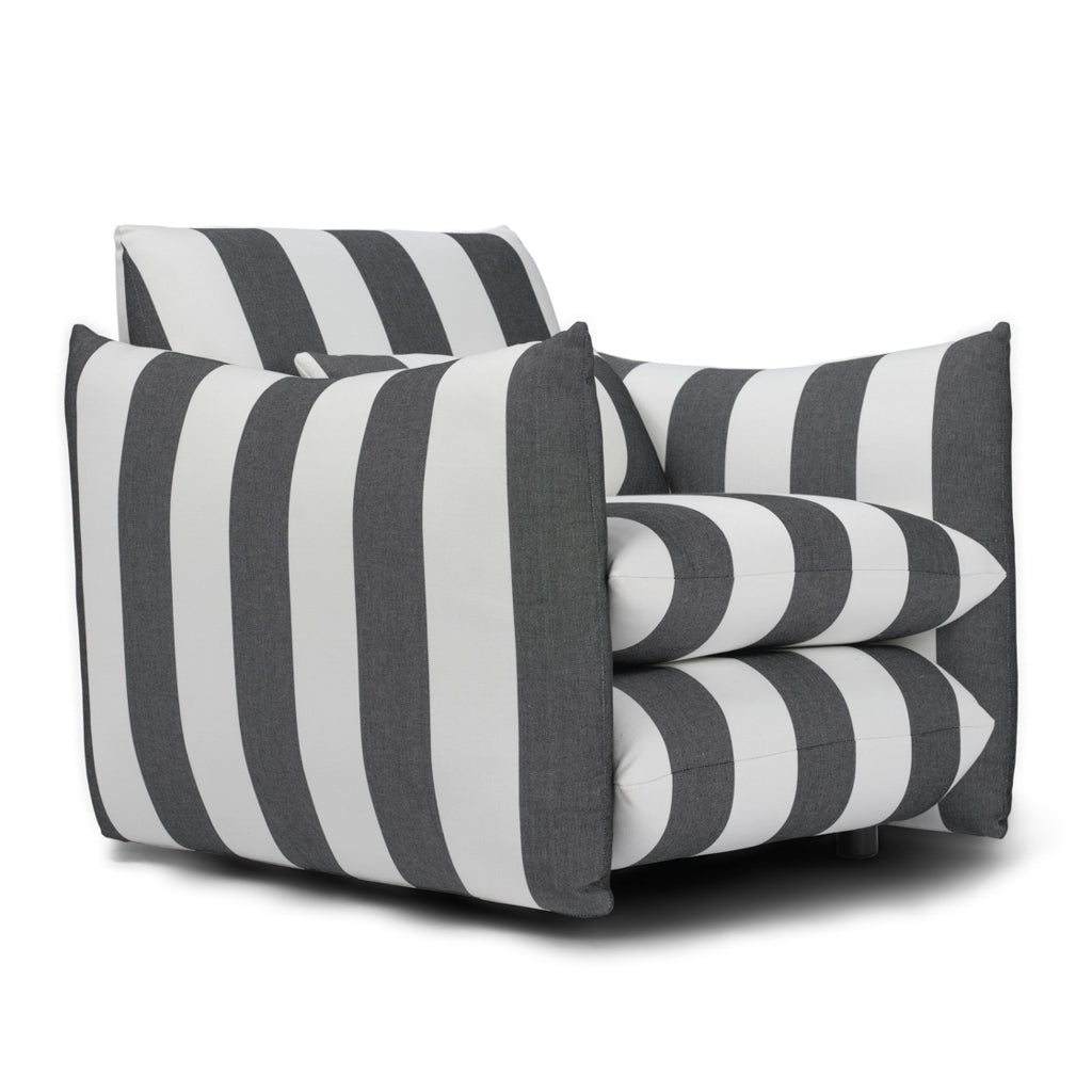 Sycamore Black and White Striped Chair lifestyle image