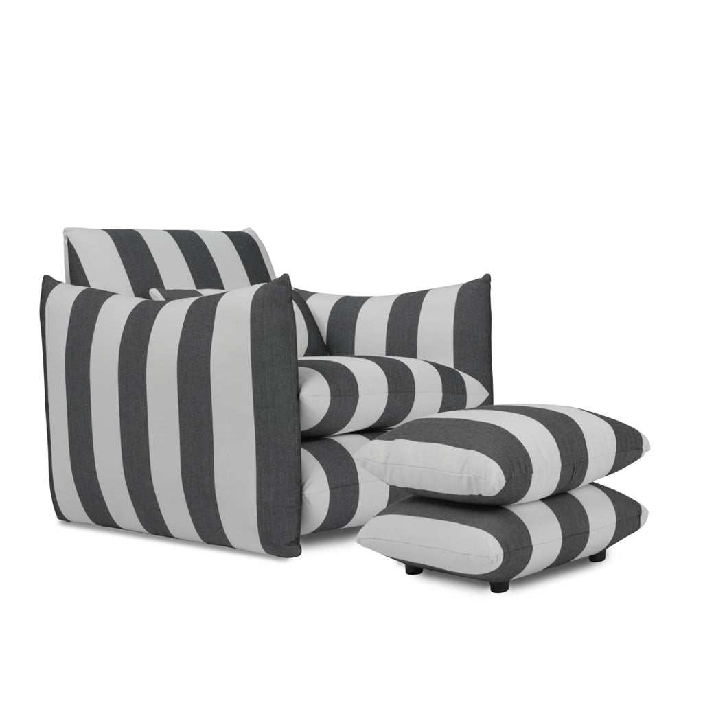 Sycamore Black and White Striped Pouffe product image 3