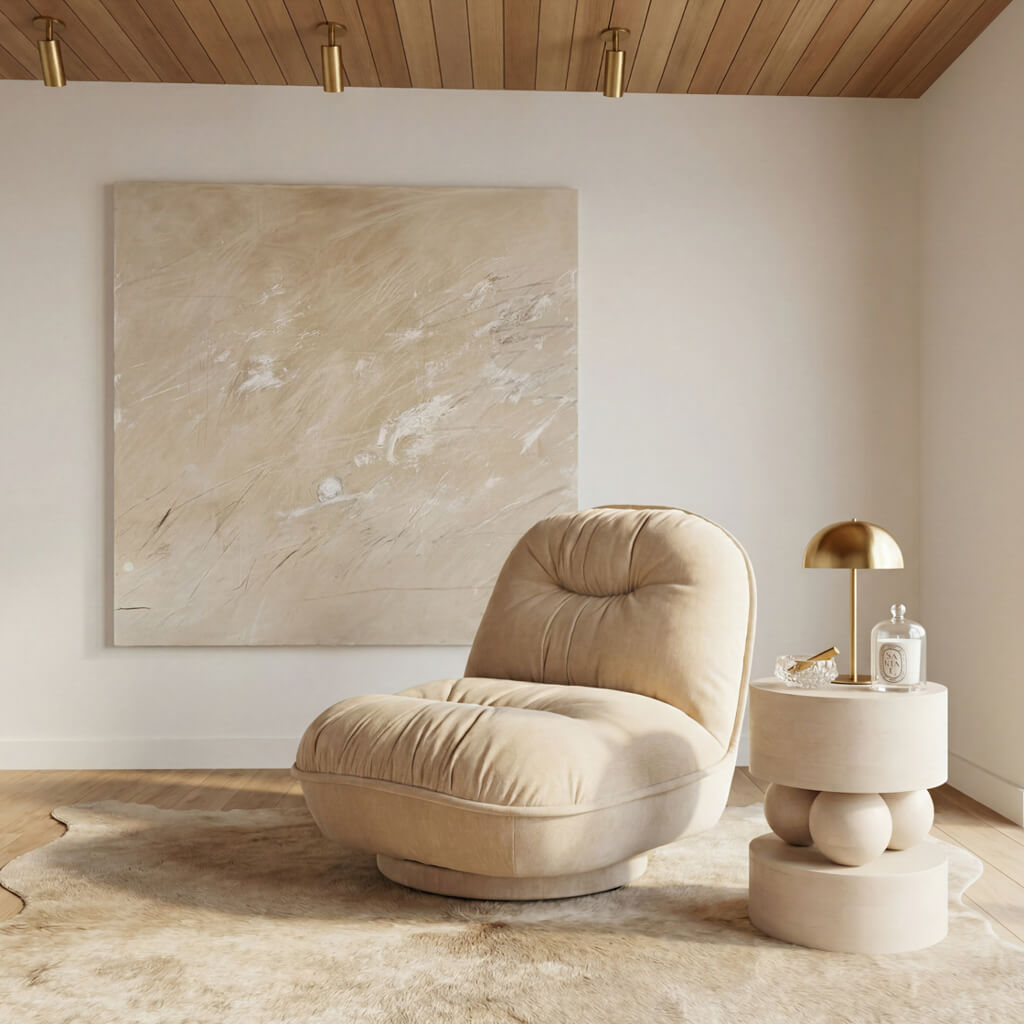 Gray Natural Swivel Chair product image 1