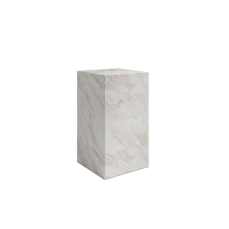 Sur White Marble Small Pedestal lifestyle image