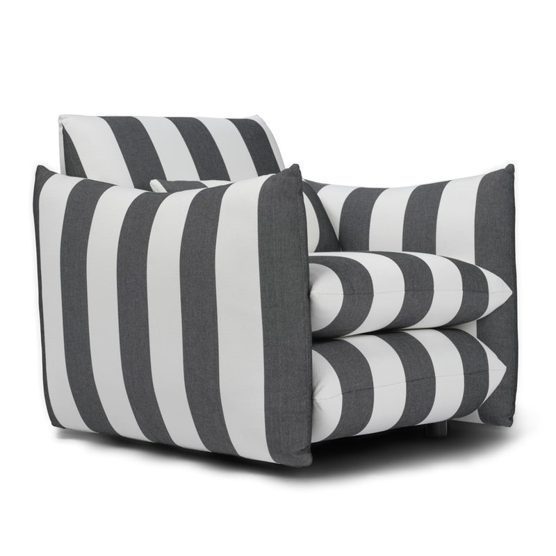 Sycamore Black and White Striped Chair lifestyle image