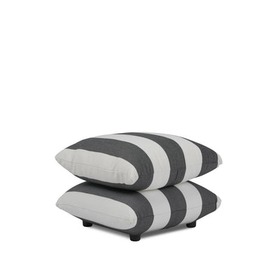 Sycamore Black and White Striped Pouffe lifestyle image