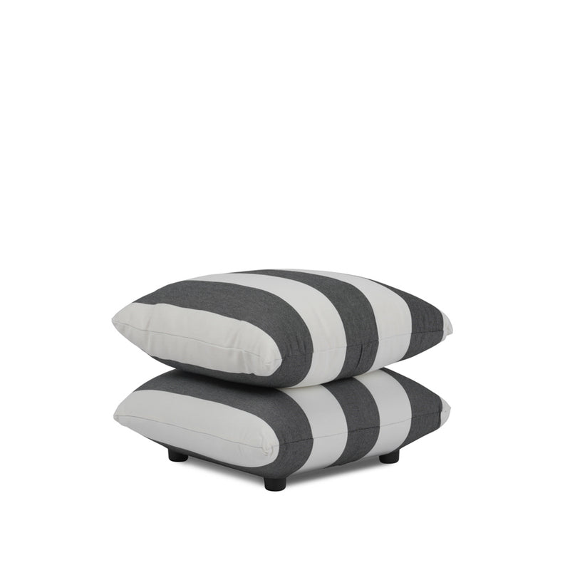 Sycamore Black and White Striped Pouffe lifestyle image